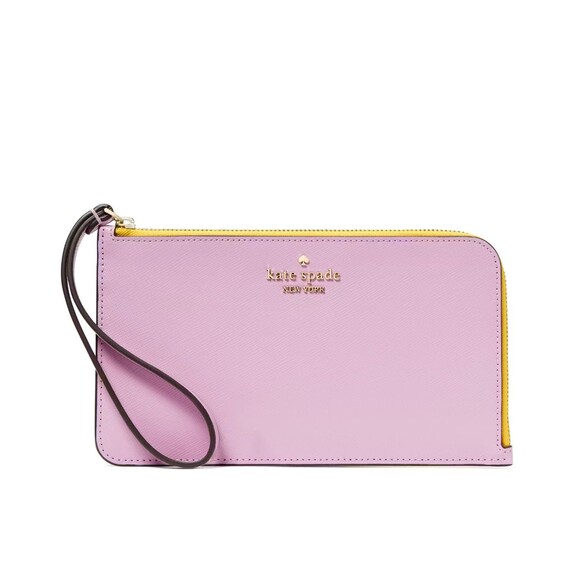 New Kate Spade Lucy Bicolor Medium L Zip Wristlet Berry Cream Multi - Picture 1 of 3